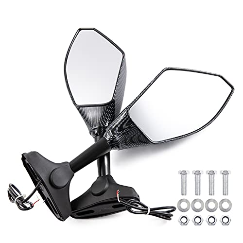 Espejo retrovisor de fibra de carbono acabado premium para motocicletas Yamaha YZF R1 R6 3