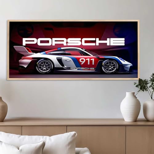 Image of walllane Big 911 Porsche Car Framed Posters Gift Items for Boys Room Wall Decoration Bedroom Living Room Office Studio Decor | Car Poster Frame for Wall Decor Set Of 1Size(13 x 25 inch)