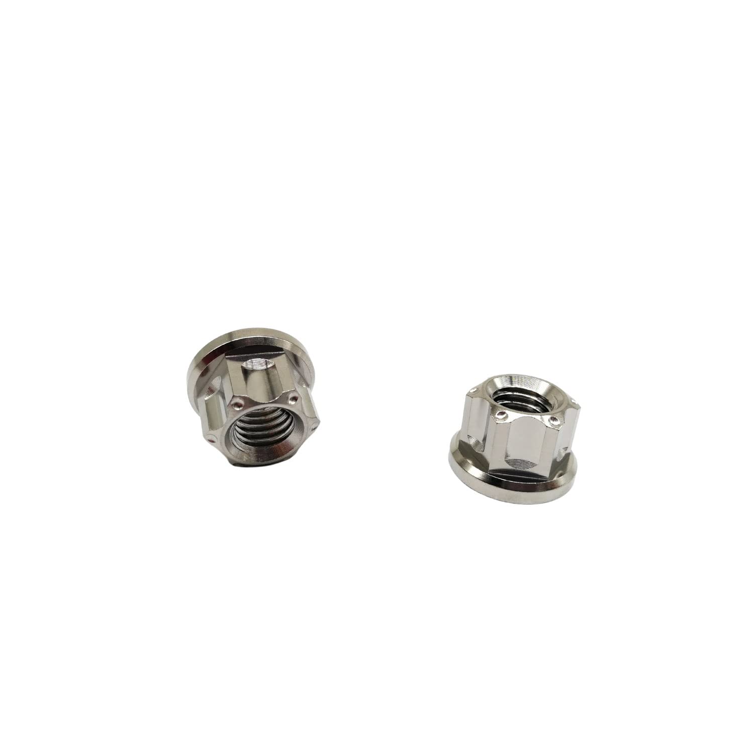 Muttern M6 M8 M10 M12 Mutter Sechskantflanschbolzen Schraubenmutter für Lokomotive und Motorrad Fahrrad Auto Boot Bremszubehör Titanbefestigungen Titanmutter 5er-Pack