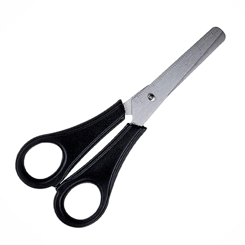 Tesoura Escolar Preta Inox Ponta Arredondada Leo & Leo