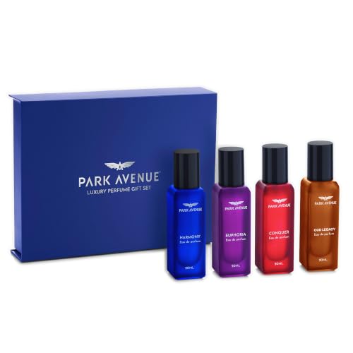 Image of Park Avenue Luxury Perfume Gift Set for Men, 4x20 ml | Euphoria, Conquer, Harmony & Oud Legacy | Eau De Parfum | Premium Luxury Perfume for Corporate Man | Perfume for men Long Lasting Smell