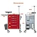 Metateel All-Aluminum Medical Rolling Crash Cart, Mobile Trolley Nursing Cart with 5 Tiers Drawers, Silent Casters, Adjustable IV Pole, CPR Board, Trash Bin, O2 Holder, for Clinic, Hospital, Lab