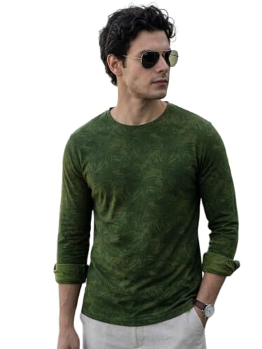 Image of Urbano Fashion Men's Printed Full Sleeve Slim Fit Cotton T-Shirt