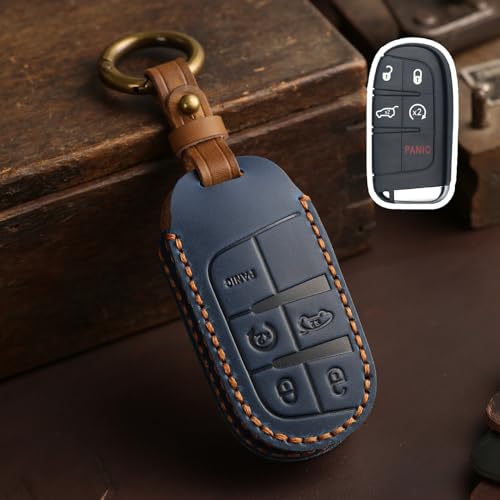 Funda de cuero para llave de coche Chrysler 300 protector de mando para la llave inteligente 2