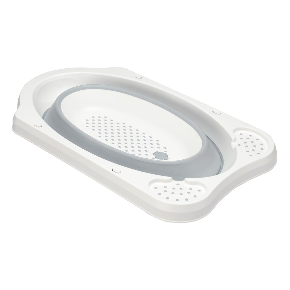 Keeeper Baignoire pliable pour bébé, pieds antidérapants, 48 x 82 x 23,5 cm, capacité 33 l, gris
