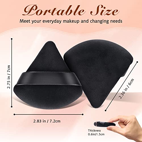 2 Pcs Powder Puff Triangle Makeup Puffs For Loose Setting Powder Face Body, Foundation Blender Velour Setting Powder Puff, Super Soft Eye Makeup Wedges Beauty Tools #TOP4