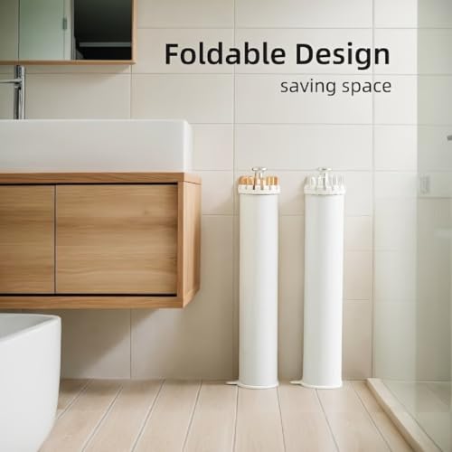 Image of JD FRESH 360 Rotating Cloth Drying Rack /16 Wooden Foldable Cloth Hanging Stick /Space Saving Stand for Cloth Drying /Tripod Portable Laundry Hanger for Balcony /Bathroom (White)