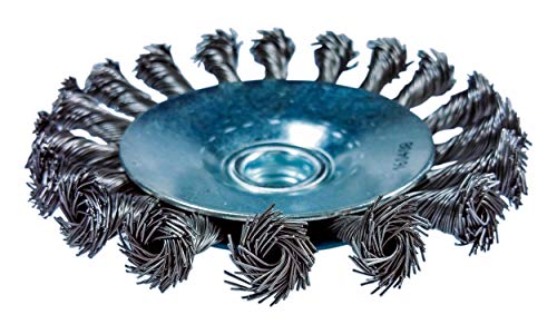 Makita 1 Piece - 4 Inch Knotted Twist Wire Wheel Brush For Grinders - Heavy-Duty Conditioning For Metal - 4" X 5/8-Inch | 11 Unc #TOP4