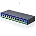 Produktbild LIGHTOP Desktop Switch 8-Port 10/100 MBit/s + 2 Gigabit Port mit 8 Port Poe 2X Gigabit, 8xPoE IEEE802.af/802.3at, 250 Meter, Plug&Play, Metallgehäuse, Überspannungsschutz