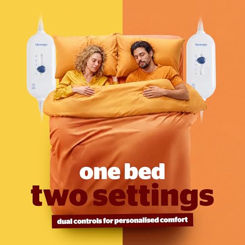 Image of Silentnight Double Control Electric Blanket Super King - Heated Electric Underblanket Bed Warmer Sheet with 3 Heat Settings, Easy-Fit Straps and Split Controls - Machine Washable - Super