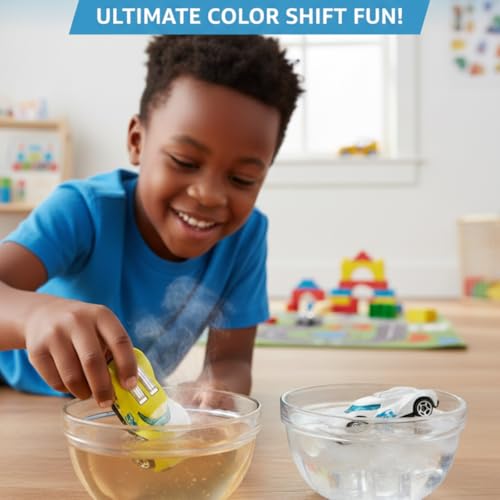 Image of GENIE'S TOY BUS Color Changing Die-Cast Racing Car I 1:64 Scale Temperature Sensitive Paint Sports Car I Change Color with Water I Kids Collectible Toy for Ages 3+ I Best Birthday Gift for Kids