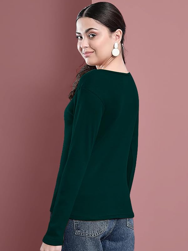 Image of Dream Beauty Fashion Women's V- Neck Long Sleeve Slim Fit Casual Tee Top, 23 inch inches (Trisha-01-P)