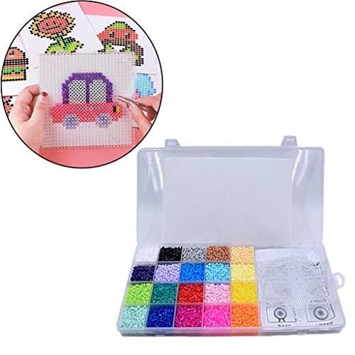 Newmind Hama Beads Toy Kit de artesanato para crianças com pegboards de papel para passar, contas e