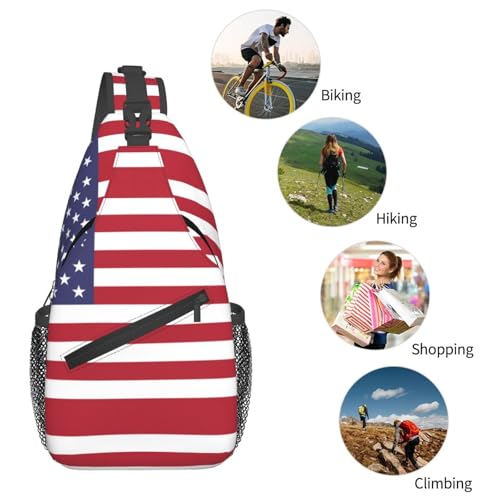 Mochila cruzada unisex con diseño bandera americana miniatura 6