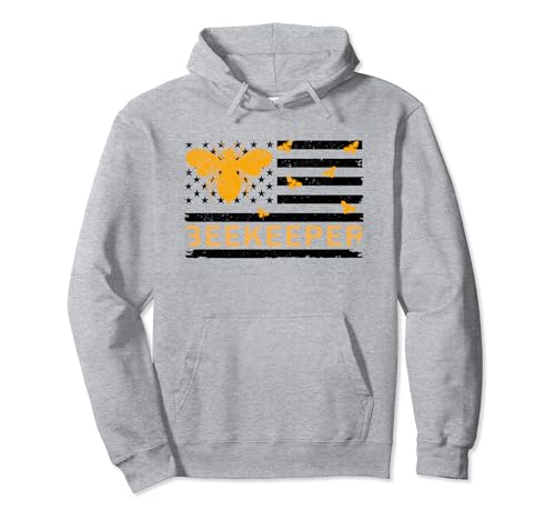 Honey Bee Bumblebee Amante Bandiera degli Stati Uniti Regalo Apicoltore Uomini Donne Felpa con Cappuccio