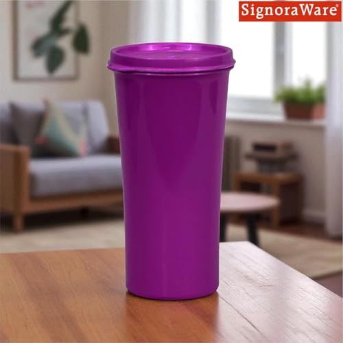 Image of SignoraWare Monarch Stainless Steel Tumbler | Airtight & Leakproof | Easy to Carry & Clean | Ideal for Cold Beverages | Perfect for Office, School, Home & Outdoor Use (650ml | Emagenta)