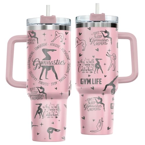 40oz Gymnastics Tumbler with Handle