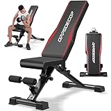 OPPSDECOR Adjustable Weight Bench, Easy Assembly Fast Folding Workout Bench, Space Saving Weight Benches Incline Decline Flat Utility Bench Press Bench for Home Gym Strength Training