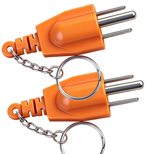 Basysion Neutral Ground Bonding Plug with Key Chain, Compact Neutral-Ground Plug for Inverter Generator, RV and Camping Power System, Easy Storage, Solves Floating Neutral Issue, 2 Pack