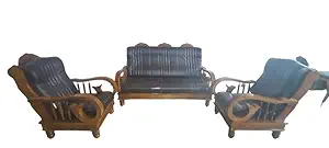Immanuel Furniture and APHOLSTARY Works 4 Seater Sofa Set for Living Room Wood Material Teak Wood Model Number IMMANUZ06