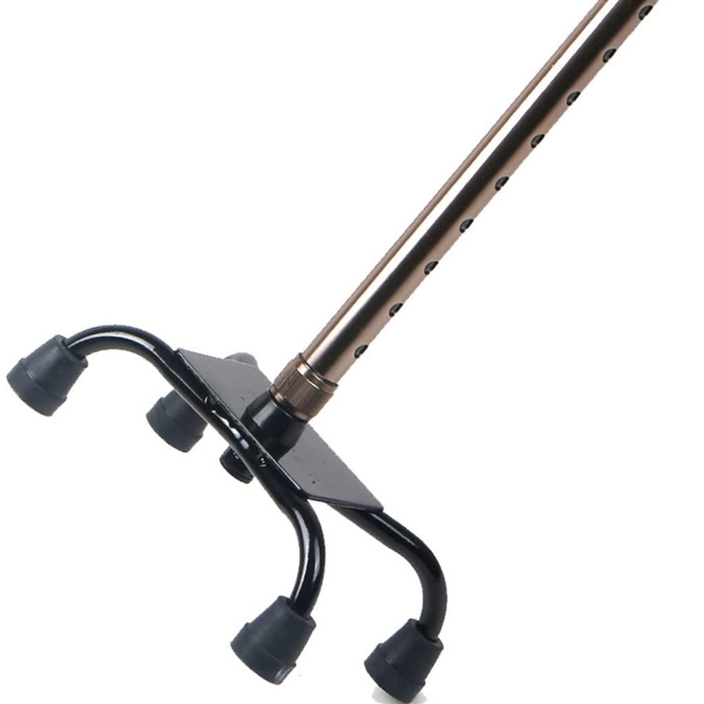 GCX- Muletas de Aluminio de Cuatro Patas for Ancianos Bastón de Cuatro Esquinas Bastón Muletas telescópicas for Ancianos Firma