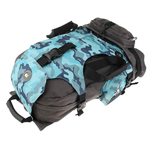 F Fityle Mochila Deportiva de Patín Doble Hombro Caminata Accesorios Ajusta Fácilmente Fácil de Llevar Duradero - Camo Azul