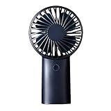 3 niveles de velocidad ajustables: el mini ventilador de mano tiene 3 niveles de velocidad (bajo/medio/alto). Puedes elegir una velocidad adecuada del ventilador pulsando el botón de encendido repetidamente.
