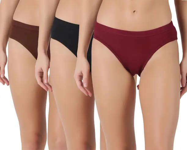 louis craft Women's High Waist Cotton Bikini Panties, Pack of 3 Multicolor-picture-20