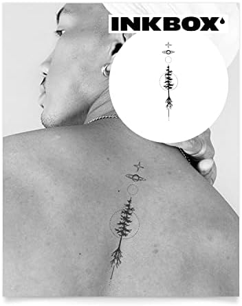 Inkbox Temporary Tattoos, Semi-Permanent Tattoo, One Premium Easy Long Lasting, Water-Resistant Temp Tattoo with For Now Ink - Lasts 1-2 Weeks, Young Sapling, 7 x 2 in