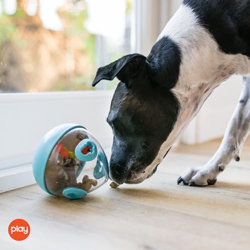 Wobble Ball Interactive Food & Treat Dispensing Puzzle Toy for Puppies & Dogs - Slow Feeder, Mental Enrichment, Forage Skills, Training, Relieves Boredom - Dishwasher Safe, Easy Clean (Sea Foam Blue) by P.L.A.Y. PET LIFESTYLE AND YOU - Image 6