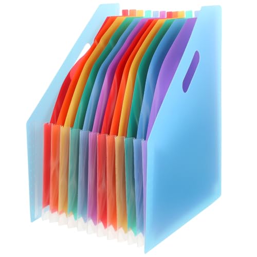 Healifty Carpeta Expandible Grande para Documentos de Organizador de Archivos Resistente de Plástico Carpeta Acordeón Portátil para Recibos Cartas y Tarjetas para Oficina y Escritorio