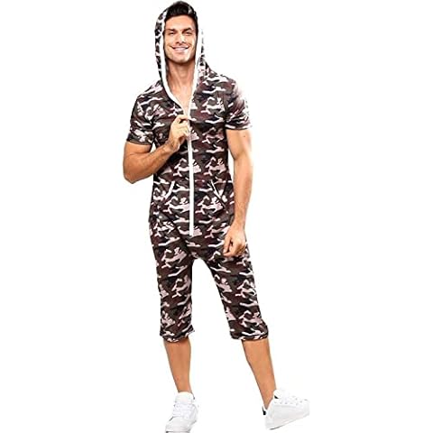YuanDiann Mono corto con capucha y cremallera para hombre de verano Cover