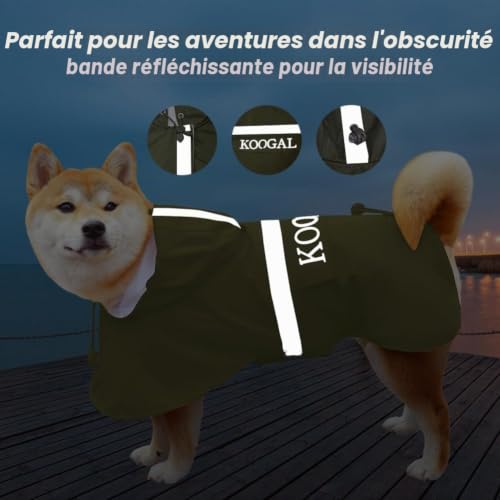 Impermeable chien vert 2XL - Protégez votre ami de la pluie