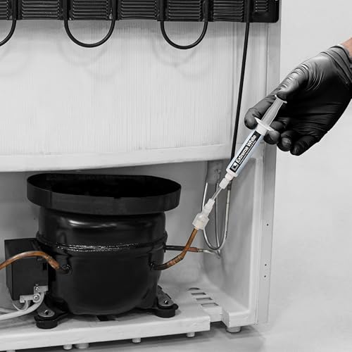 ERRECOM EXTREME WHITE - 6 x 12ml Kältemittelleckstopp für Kühlschränke mit luftdichtem Kompressor und R600 - R290 - R134a - inklusive SAE 1/4 Adapter