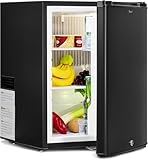 Smad No Noise 110V/12V Compact Refrigerator RV Truck Caravan Beverage Car Mini Fridge with Lock, Reversible Door, 2.1 Cu.Ft, Black