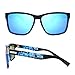 ANDOILT Polarized Sunglasses for Men Women Trendy Vintage Retro Fashion Square Sun Glasses Ice Blue Lens