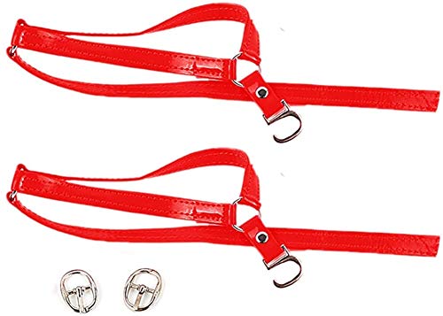 bossMA 2 Pares de Mujeres, Correas de Tobillo Desmontables, Zapatos de Tacones Altos, Banda Antideslizante, Cordones Antideslizantes, cordón Ajustable con Hebilla (Red)