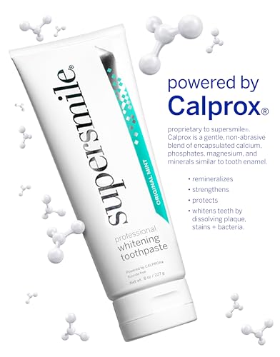 Image of Supersmile Original Mint Whitening Toothpaste, 8 Oz, Whitens 6 Shades | Fluoride-Free Calprox Formula, Signature Wild Mint Flavor, Veneer Safe, Sensitive Teeth Safe, SLS-Free, RDA 65