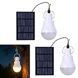 2 lampadine solari a LED da 3 W, per esterni, con cavo da 3 m, lampada a sospensione con pannello solare, portatile, lampada da campeggio, lanterna solare per pesca, campeggio, escursioni, emergenze