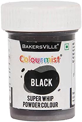 Colourmist Super Whip Edible Powder Colour, (Black), 5g | Powder Colour For Cream/Icing/Fondant/Frosting/Dessert/Baking |