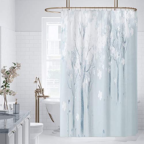 Rideau de douche résistant moisissure en polyester lavable 3D cube d'eau long - 3