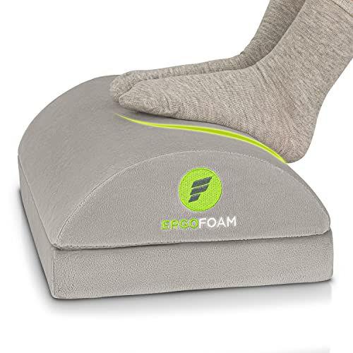 ErgoFoam Adjustable Desk Footrest with Soft Velvet Foam