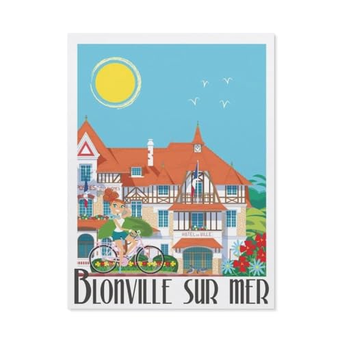 BEAYODKP Peindre par Nombre Peinture par numéro,Affiche de voyage vintage