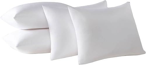 Paquete de 4 protectores de almohada refrescantes de viscosa de bambú a prueba de plumas con cremallera, tamaño estándar, fundas impermeables a