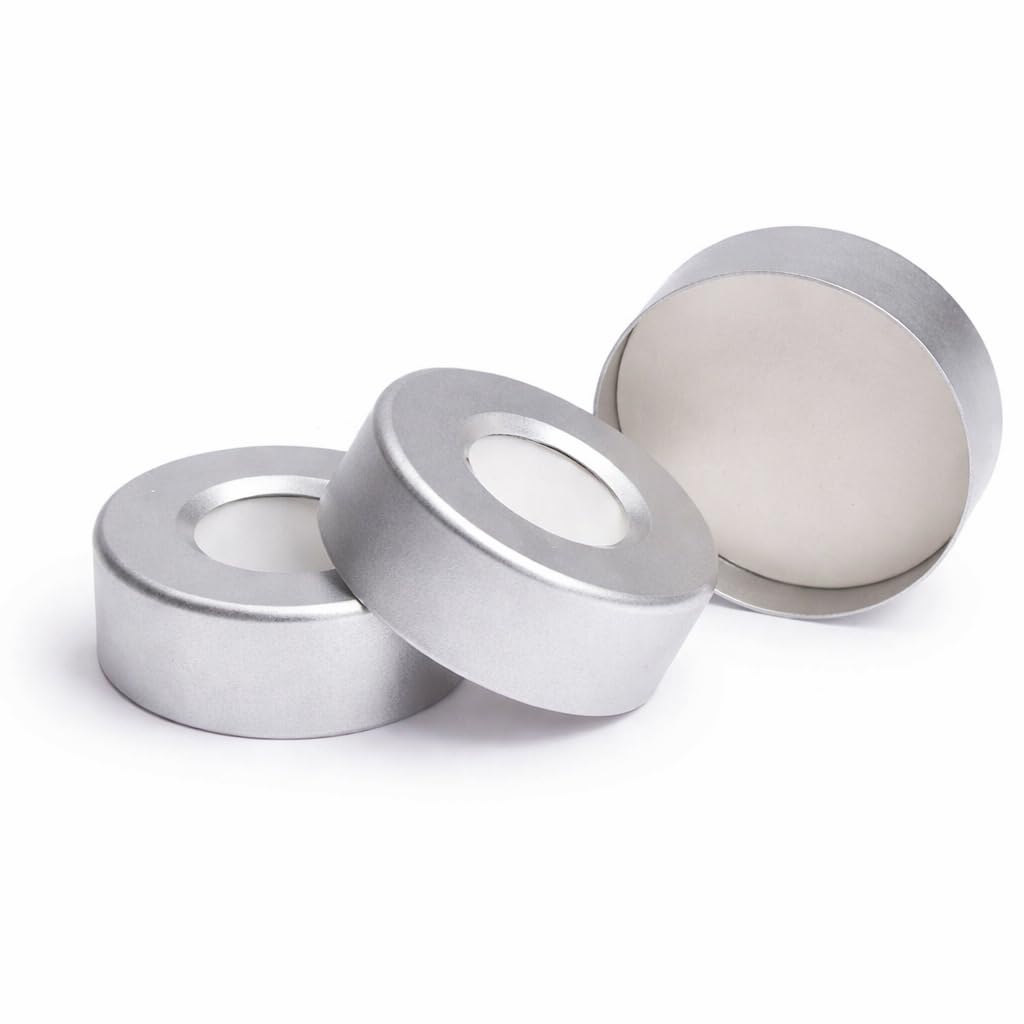 20mm Aluminium Crimp Cap with Silicon/PTFE Septa for HPLC Vials, Pack of 100-image-5