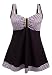DANIFY Women's One Piece Swimdress Sailor Striped Bathing Suit Plus Size Swimwear Black IT52/US18
