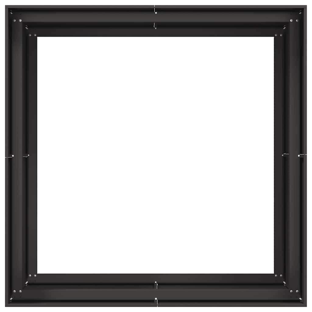 vidaXL Fioriera Nera 100x100x80 cm in Acciaio, Vaso per Piante, Supporto per Piante, Letto rialzato, Supporto per fioriera, Vassoio per Piante