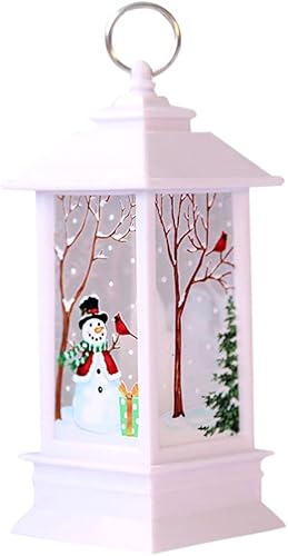 Ochine Linterna de globo de nieve de Navidad iluminada para decoración de Navidad, Papá Noel, muñeco de nieve, reno, vacaciones, globos de nieve,