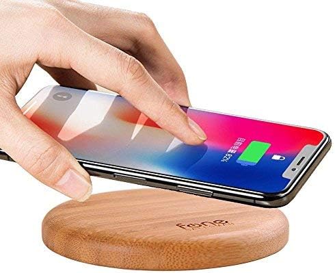 WoodPuck: Bamboo 10W Qi Wireless Charger Pad Compatible with iPhone 13 Pro, 13, 12, SE, 11, 11 Pro, XS, XR, X, 8, Samsung Galaxy S21, S21 Ultra, Z Fold 3, Z Flip 3, S20, Pixel 6 & more