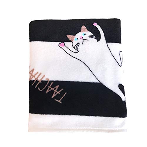 Treer Manta Bebe Recien Nacido, Aire Acondicionado Suave Cálida Baby Mantas Infantiles Wrap de Dormir Ropa de Cama de Oficina de Mantas Sofá para 100x75 cm (100x75 cm,Gato Negro a Rayas)